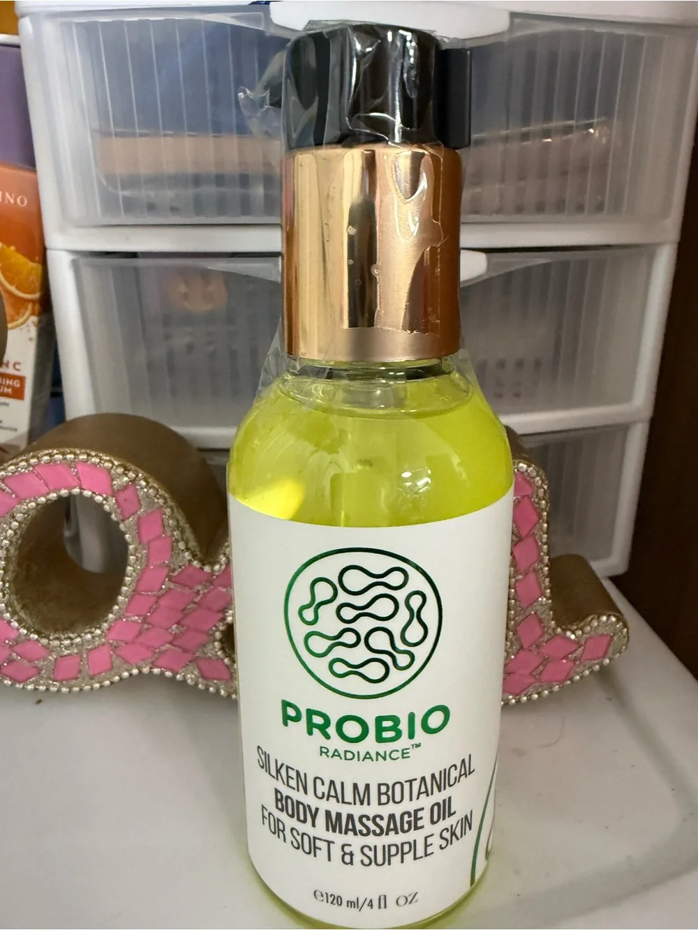 Probio Radiance Silken Calm Botanical Body Massage Oil — Yellow